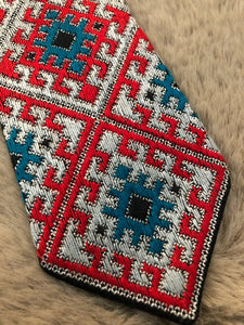 Balochi handmade embroidery tie - Red