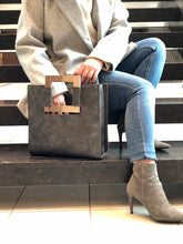 Charger l'image dans la galerie, Handmade Square Vegan Leather Everyday Mini Tote Bag