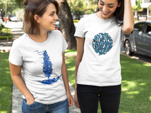 Load image into Gallery viewer, Hasti Blue Calligraphy Short Sleeve Tee
