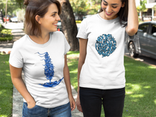 Charger l'image dans la galerie, Hasti Blue Calligraphy Short Sleeve Tee