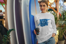 Charger l'image dans la galerie, Rumi Poem Blue Calligraphy on Unisex Premium Crewneck Sweatshirt