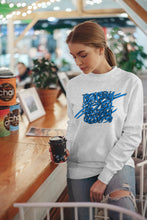 Charger l'image dans la galerie, Rumi Poem Blue Calligraphy on Unisex Premium Crewneck Sweatshirt
