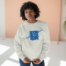 Load image into Gallery viewer, Rumi Poem Blue Calligraphy on Unisex Premium Crewneck Sweatshirt
