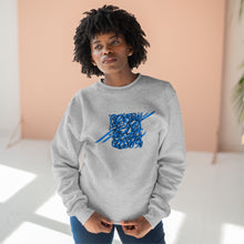Load image into Gallery viewer, Rumi Poem Blue Calligraphy on Unisex Premium Crewneck Sweatshirt
