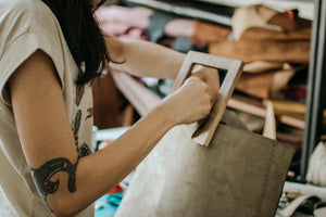 Hand-made Vegan Leather Everyday Tote Bag