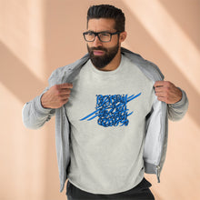 Load image into Gallery viewer, Rumi Poem Blue Calligraphy on Unisex Premium Crewneck Sweatshirt
