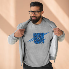 Load image into Gallery viewer, Rumi Poem Blue Calligraphy on Unisex Premium Crewneck Sweatshirt
