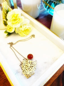 Bastam Pendant Silver Red Agate