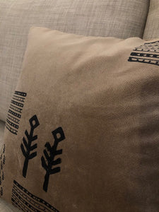 Handmade Cushion Wood Block Print on Cotton Sued with Pillow Insert