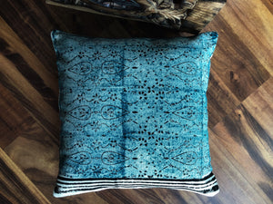 Light Blue Handmade Cushion with Pillow Insert