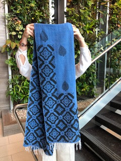 Sarv Blue Hand-made Organic Cotton Shawl