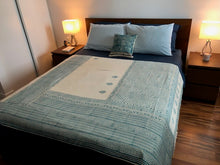 Load image into Gallery viewer, Sky Blue Hand-made Organic Cotton Bed Cover
