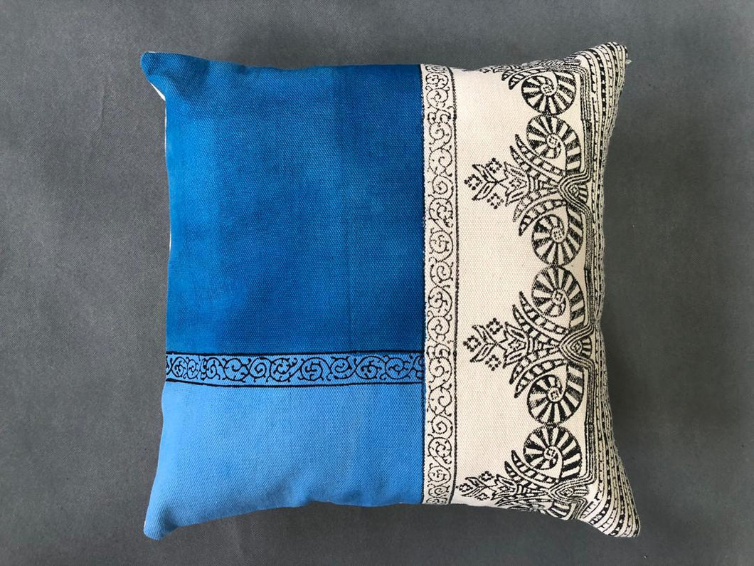 Blue Handmade Cushion with Pillow Insert