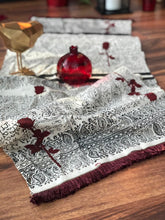 Load image into Gallery viewer, Pasargad Hand-made Maroon flower Runner
