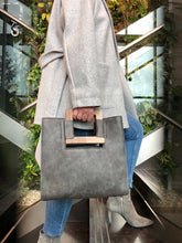 Load image into Gallery viewer, Handmade Square Vegan Leather Everyday Mini Tote Bag
