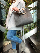 Load image into Gallery viewer, Handmade Square Vegan Leather Everyday Mini Tote Bag
