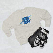 Load image into Gallery viewer, Rumi Poem Blue Calligraphy on Unisex Premium Crewneck Sweatshirt
