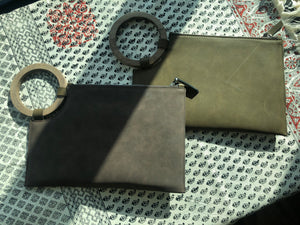 Hand-made Leather clutch purse