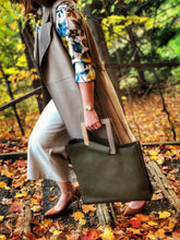 Load image into Gallery viewer, Hand-made Vegan Leather Everyday Tote Bag
