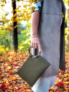 Hand-made Leather clutch purse