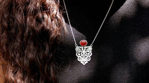 Bastam Pendant Silver Red Agate