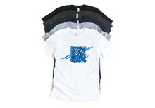 Load image into Gallery viewer, Rumi&#39;s Poem Blue Calligraphy on 100% Cotton Unisex T-Shirt
