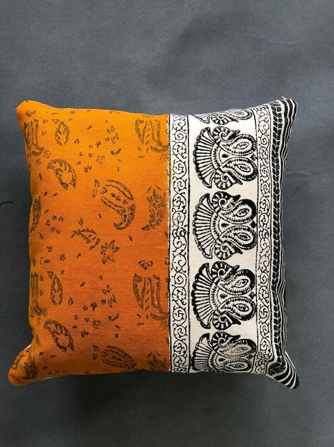 Homa Orange Handmade Cushion with Pillow Insert